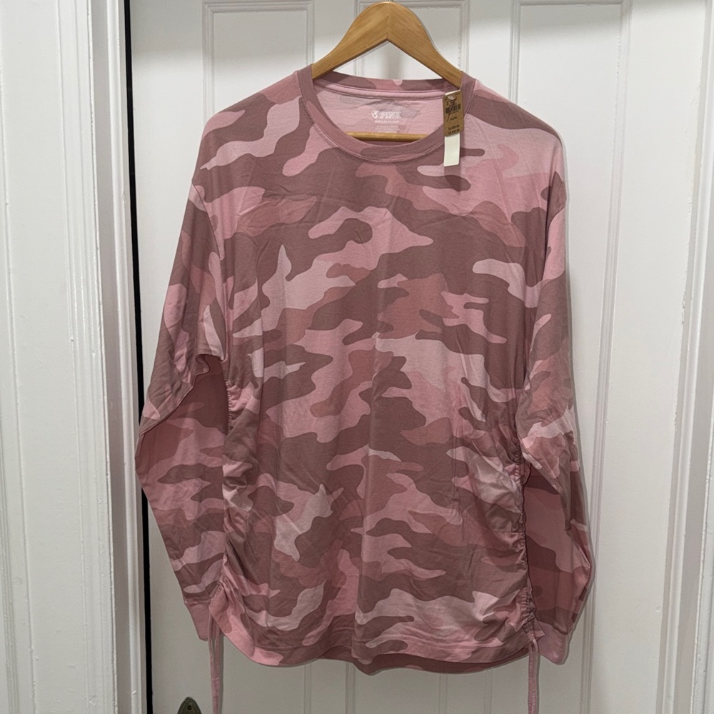 PINK Victoria's Secret Long Sleeve Pink Camouflage Tee
